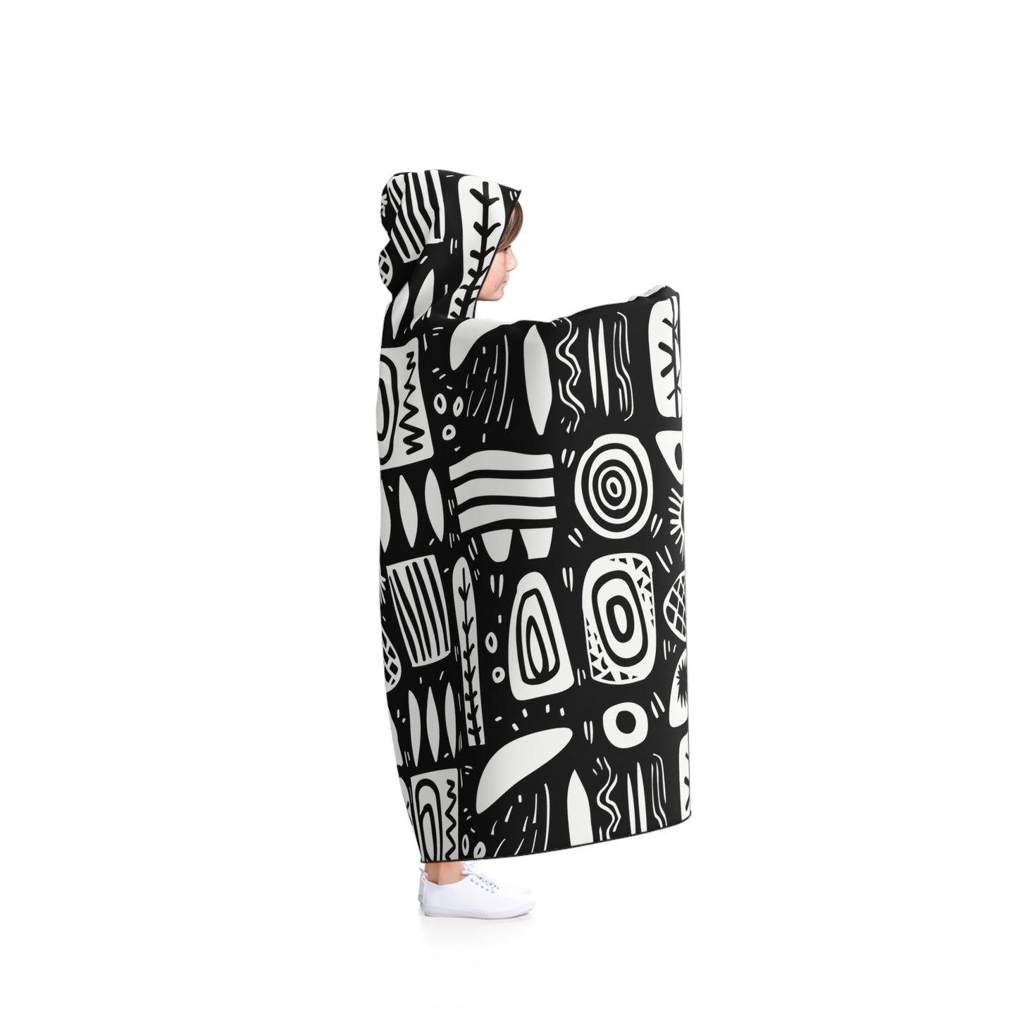 Abstract Rhythm Cozy Snuggle Hooded Blanket