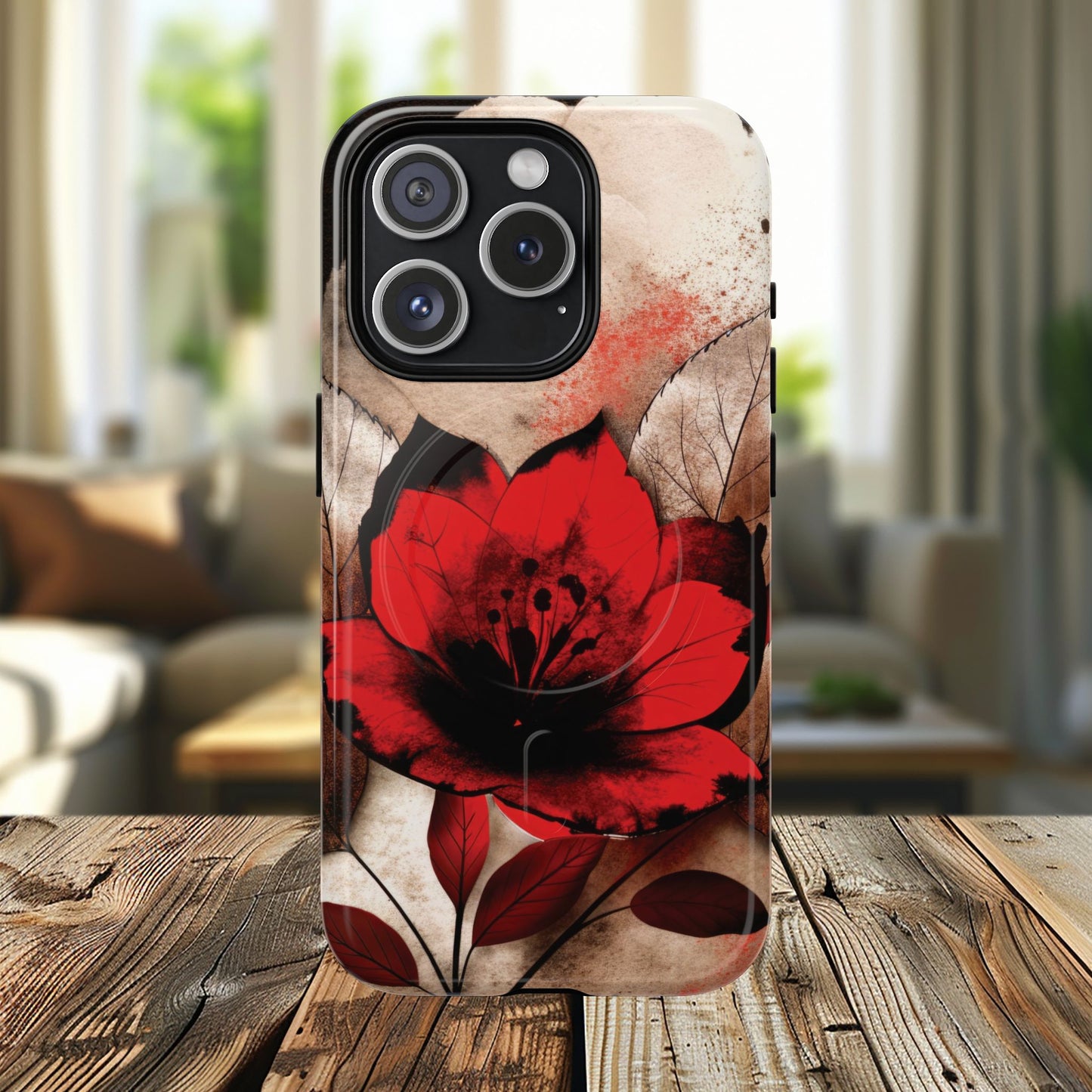 Velvet Petal Storm Tough iPhone Magnetic Cases - Stylish Protection for Your Device, Gift for Nature Lovers, Ideal for Birthdays, Holidays