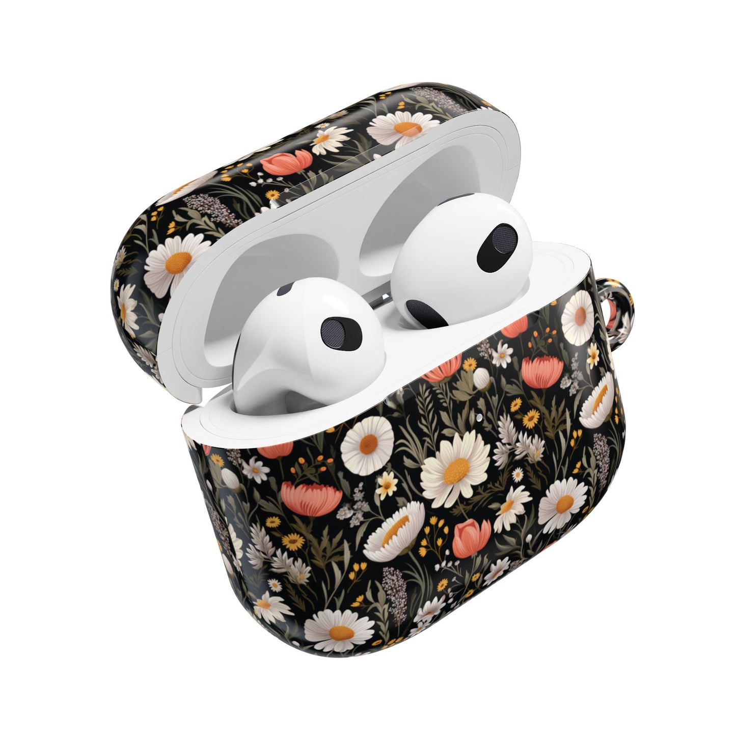 Blossom Elegance: Noir Garden AirPod Case - Chic Floral Design for Nature Lovers- Airpods Pro Gen 1 and 2, Gen 1 to 4.