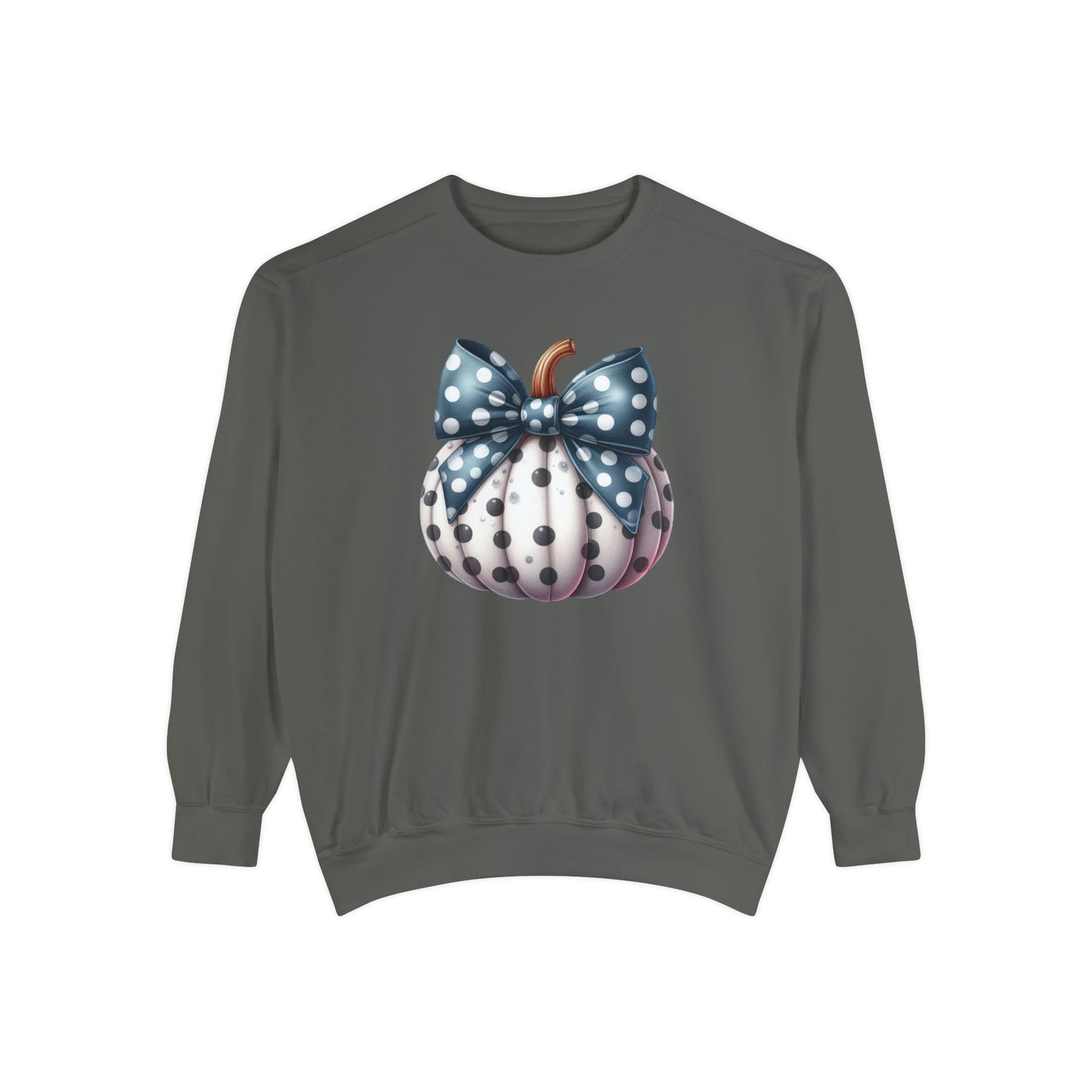 Polka Dot Pumpkin Charm Unisex Garment-Dyed Sweatshirt