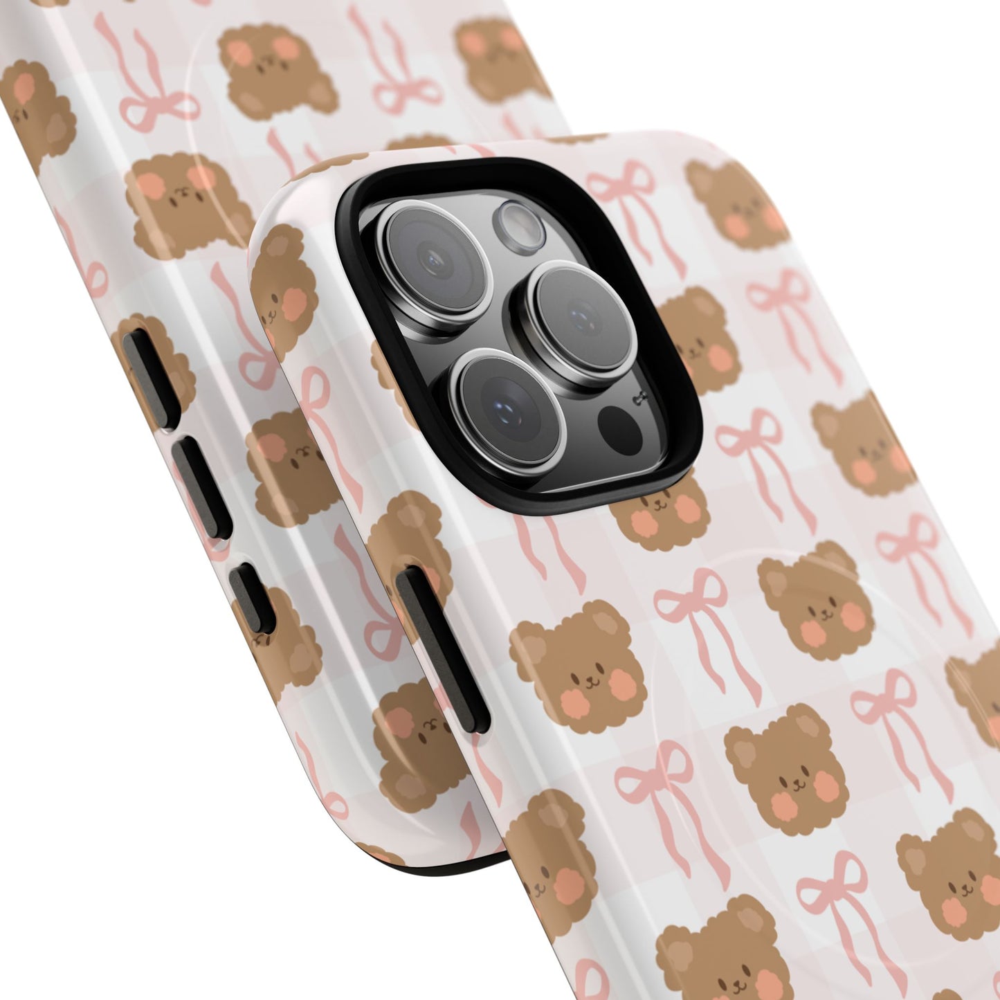 Cute Bear Pattern Magnetic Phone Case, Durable Animal Design, Gift for Kids, Trendy Case for iPhone, Cute Phone Accessory