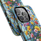Floral Stained Glass Tough Magnetic Case, Durable Phone Cover, Gift for Nature Lovers, Unique Floral Design, Phone Accessories for All Occasions.