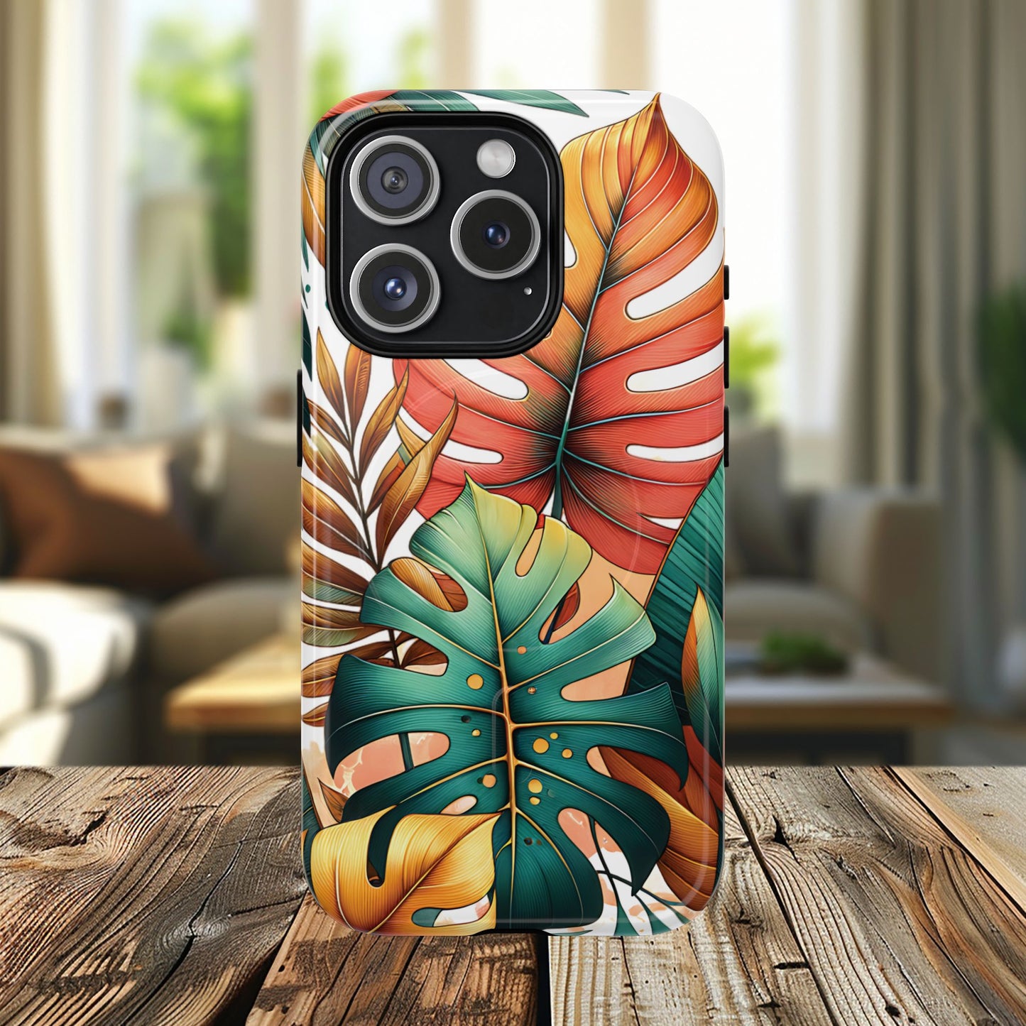 Tropical Monstera Leaf Phone Case - Stylish Tough Magnetic Cases, Floral Protection, Summer Vibe, Gift for Nature Lovers, Trendy Mobile Accessories