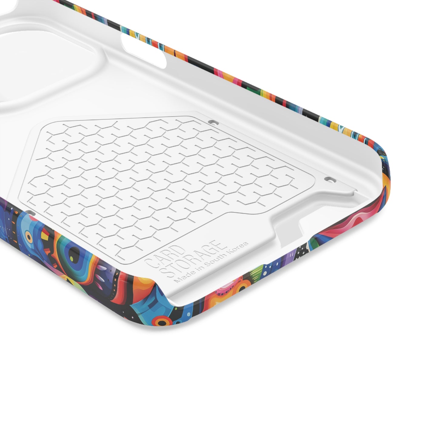 Psychedelic Visions Phone Case with Card Holder - Colorful and Stylish Design for Creatives