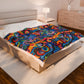 Psychedelic Visions Vibrant Abstract Faces Velveteen Plush Blanket