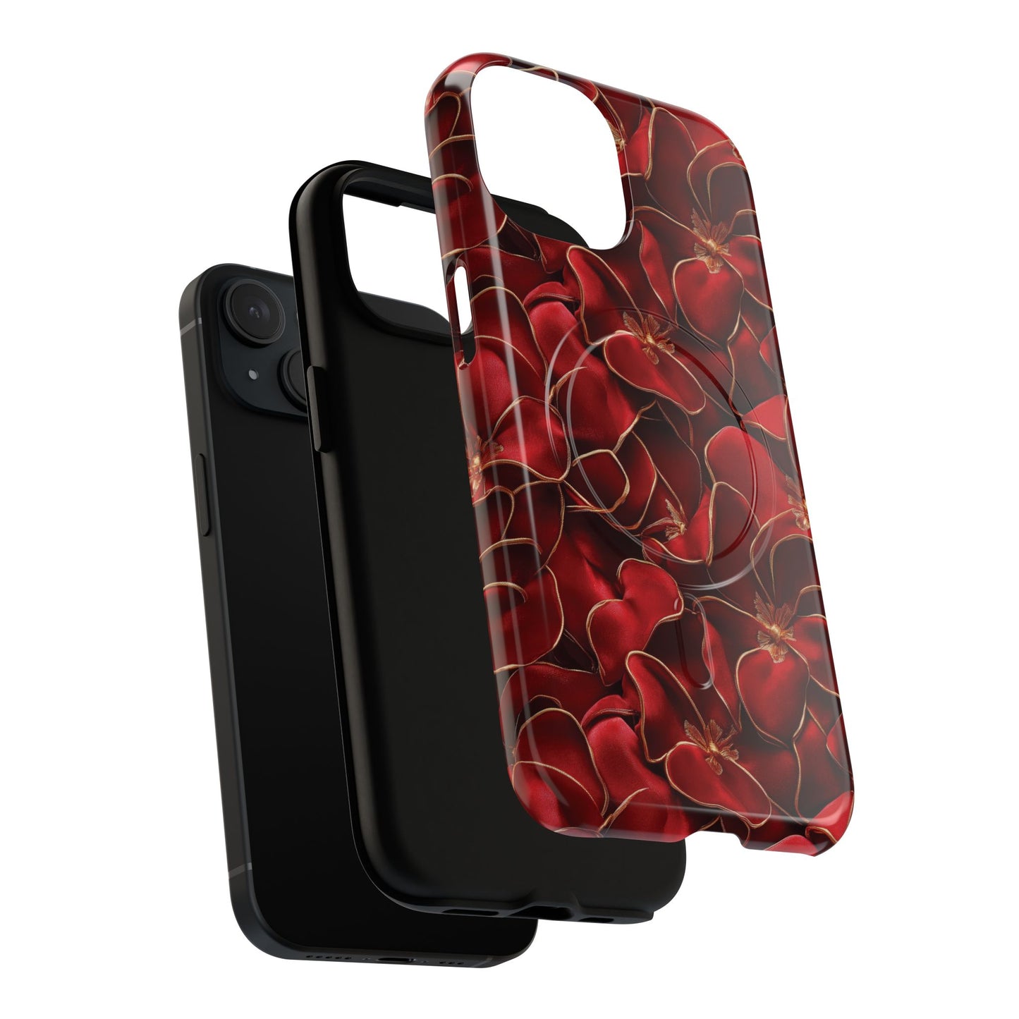 Crimson Bloom Tough iPhone Magnetic Case, Protective iPhone Case, Stylish iPhone Cover, Gift for Her, Mother's and Birthday Gifts, Unique Floral Accessories