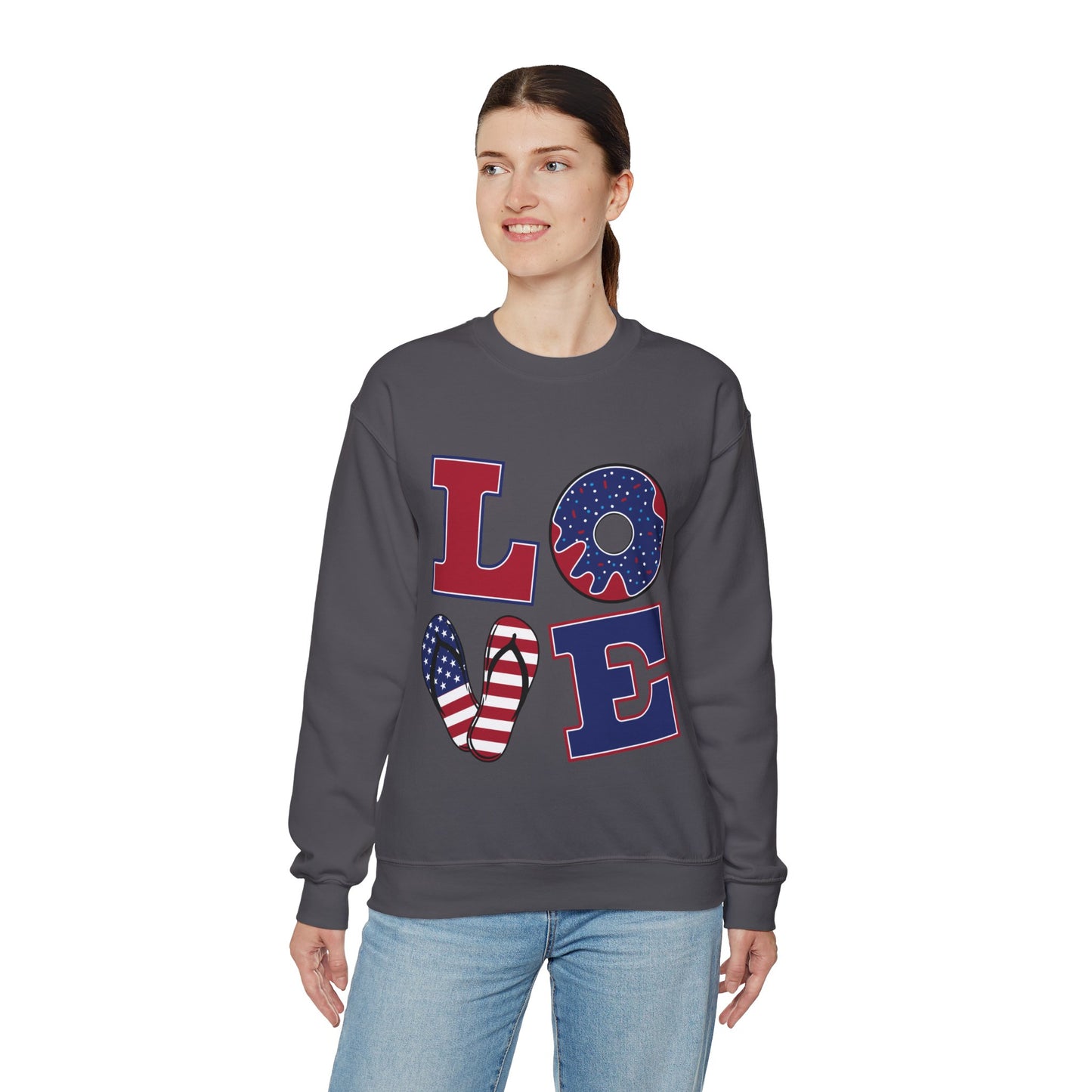 Patriotic LOVE Unisex Heavy Blend™ Crewneck Sweatshirt