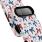 Patriotic Coquette Tough iPhone Magnetic Case, Stylish Gift for Her, Summer Celebrations, Cute Bow Design