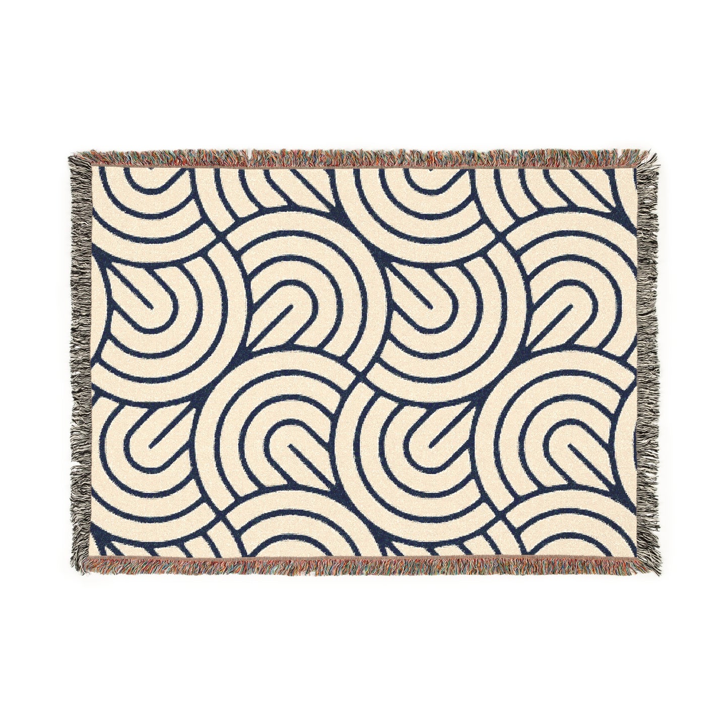 Monochrome Maze Tapestry Woven Blanket