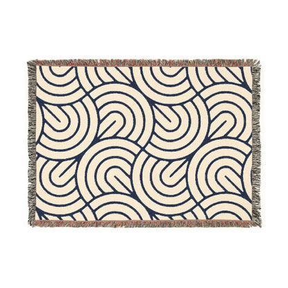 Monochrome Maze Tapestry Woven Blanket
