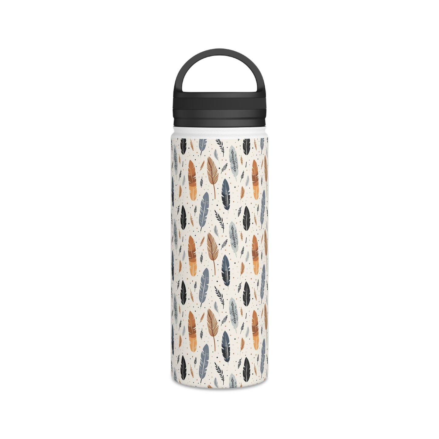 Whispering Feathers Stainless Steel Water Bottle, Handle Lid