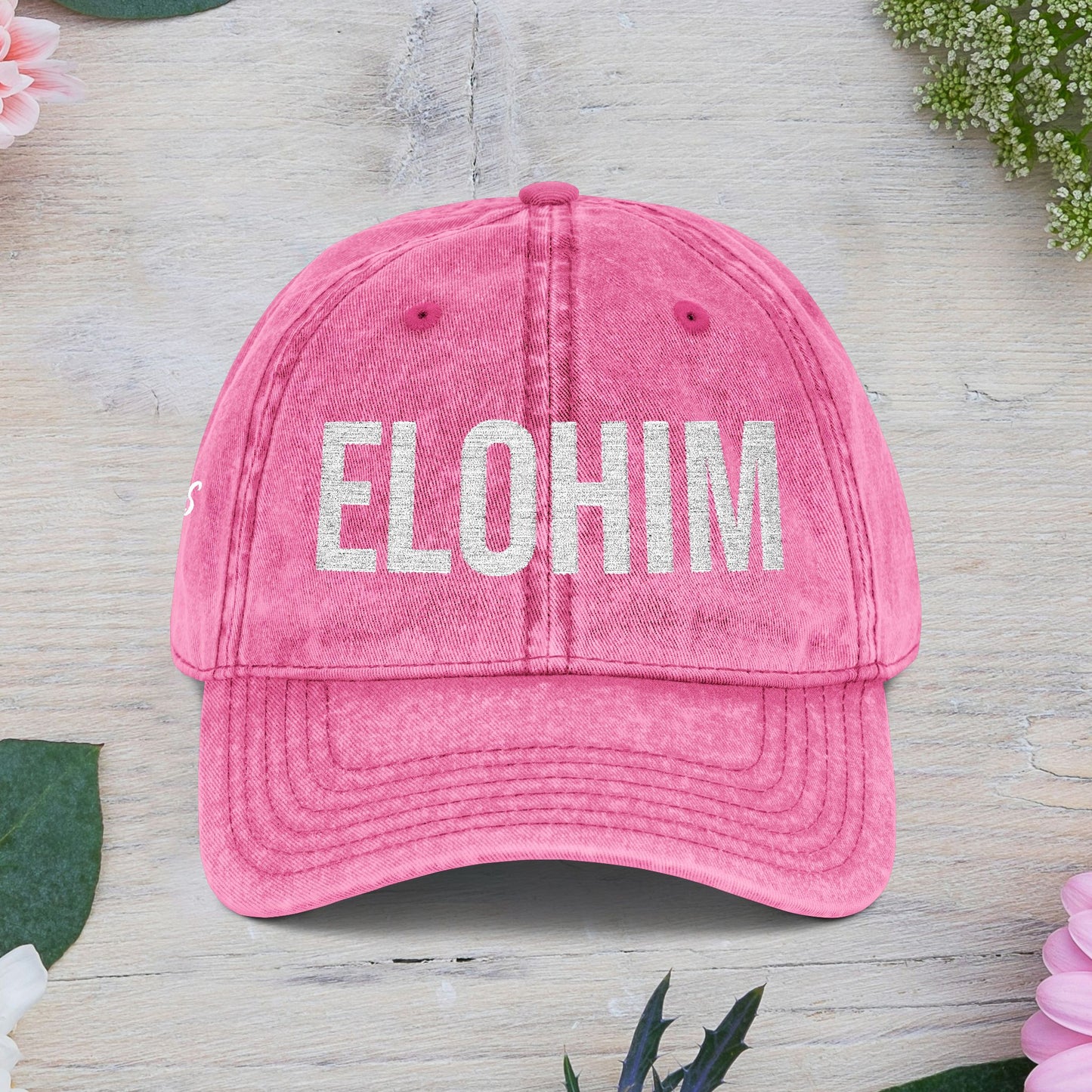 Vintage Embroidered Dad Cap with 'ELOHIM GENESIS 1:1' - Stylish Casual Hat, Gift for Him/Her, Summer Accessory, Trendy Streetwear, Spiritual Fashion