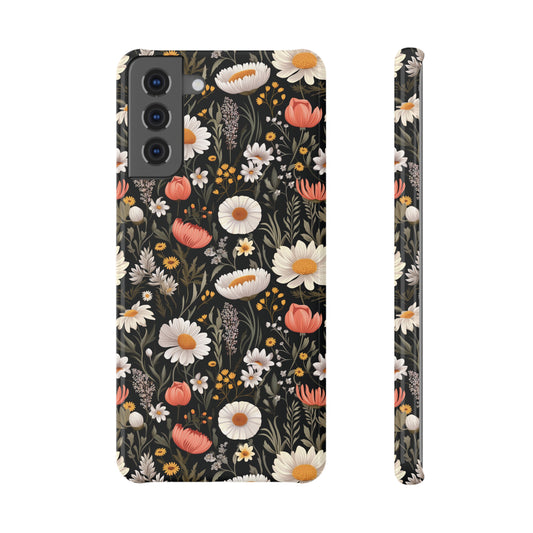 Blossom Elegance: Noir Garden Samsung Galaxy Slim Snap Case