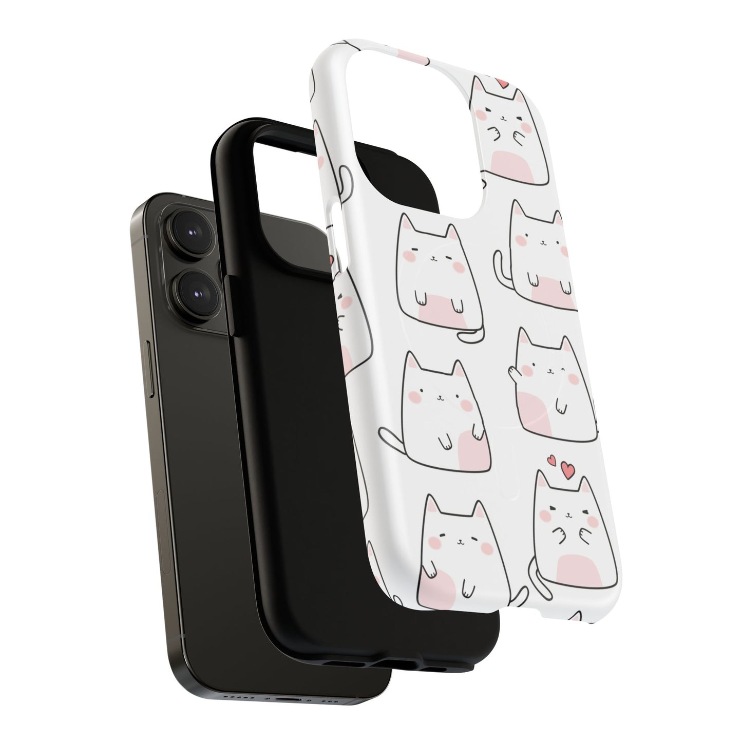 Cute Kawaii Cat Tough Magnetic iPhone Case, Cute Cat Lover Gift, Kawaii iPhone Cover, Tough iPhone Case, Unique Pet Themed Accessory,