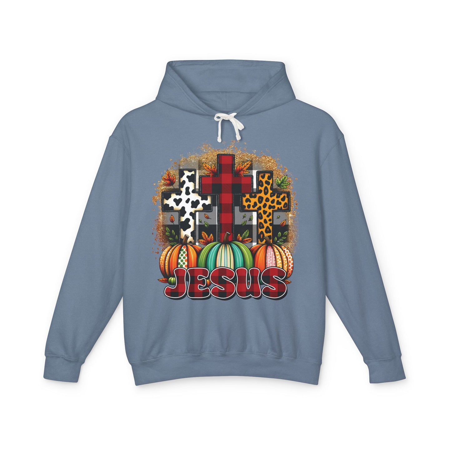 Faithful Harvest Cross Unisex Lightweight Hooded Sweatshirt