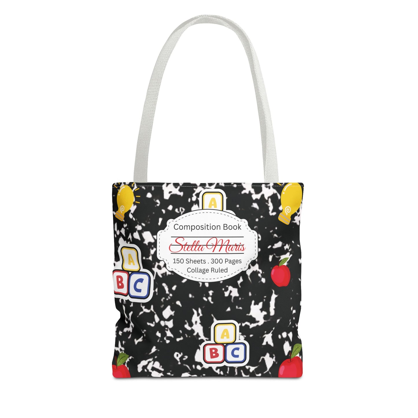 Personalized Composition Book InspiredTote Bag, Back to School Tote, Teacher Gift, Kids Bag, Custom Name Bag, Educational Accessories, Back to School Tote Bag.