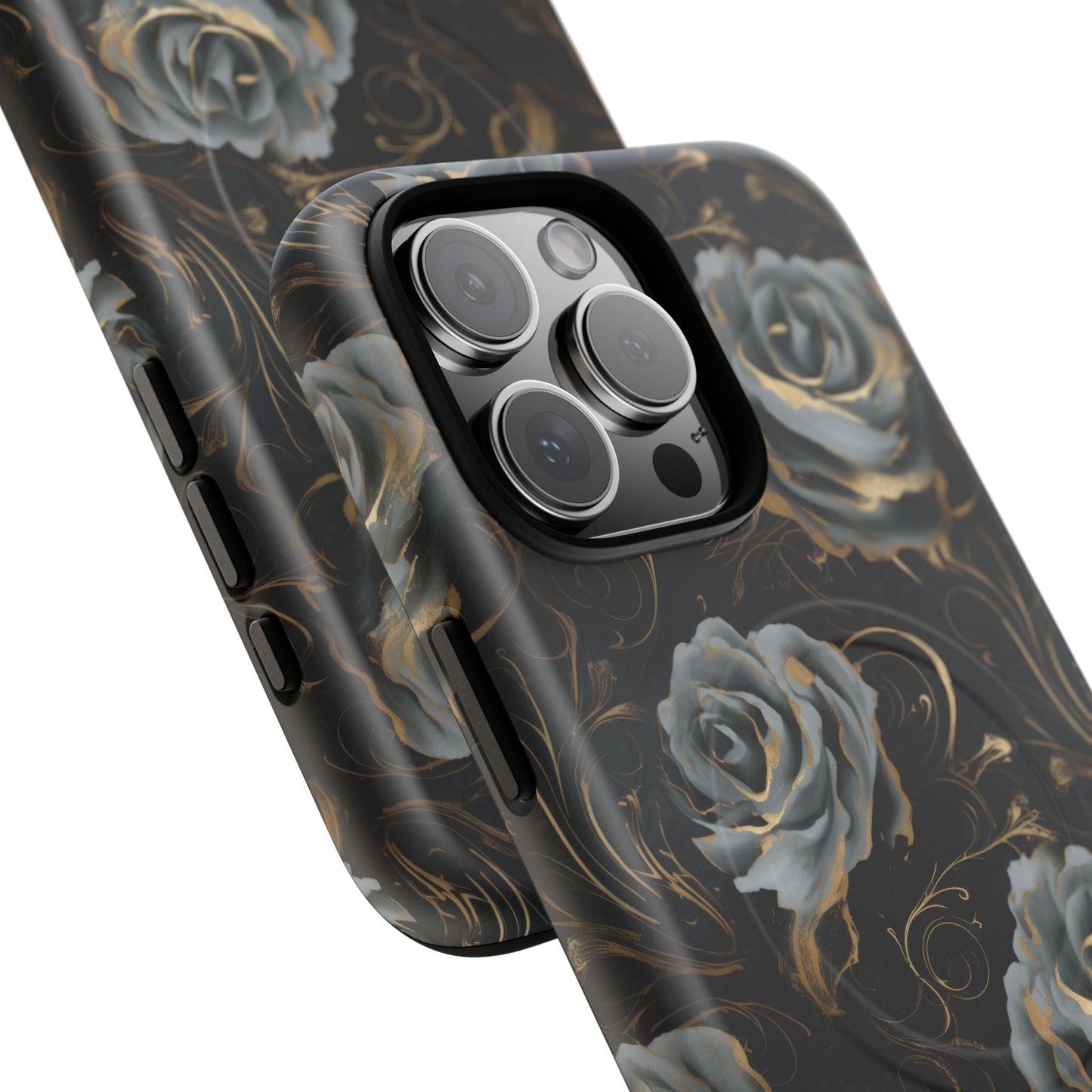 Midnight Bloom Tough iPhone Magnetic Cases,  iPhone 14, iPhone 15, iPhone 16, Pro, Pro Max, Plus MagSafe Case, Protective Tech Accessories, Gift for Her, Floral Design