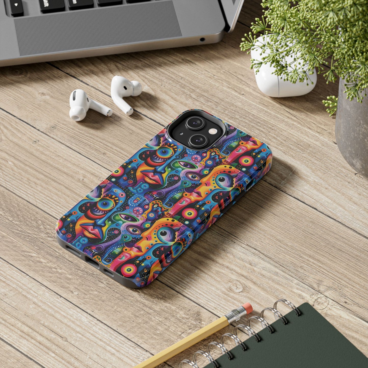 Psychedelic Visions Vibrant Art iPhone and Samsung Phone Case - Stylish Tough Case for Artists & Creatives.
