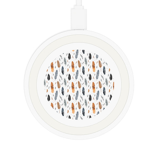 Whispering Feathers Quake Pattern Wireless Charging Pad - Stylish & Functional Tech Accessory