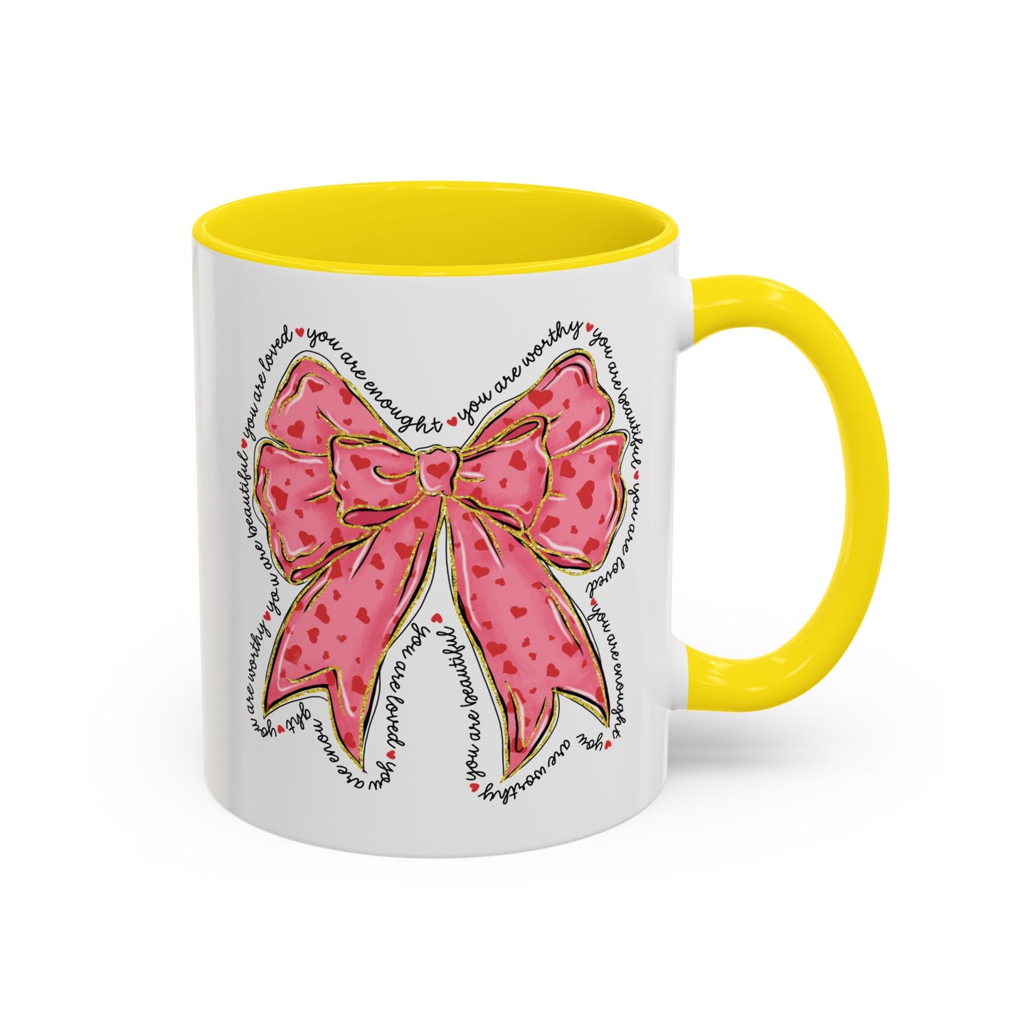 Affirmation Bow Accent Coffee Mug (11oz).