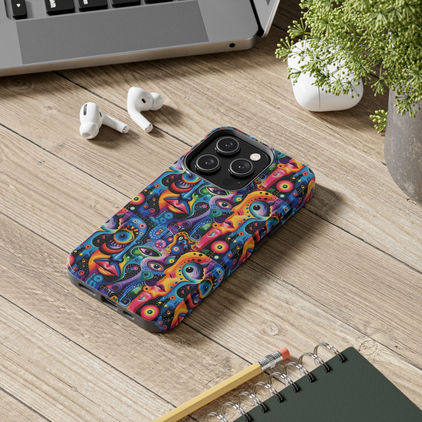 Psychedelic Visions Vibrant Art iPhone and Samsung Phone Case - Stylish Tough Case for Artists & Creatives.