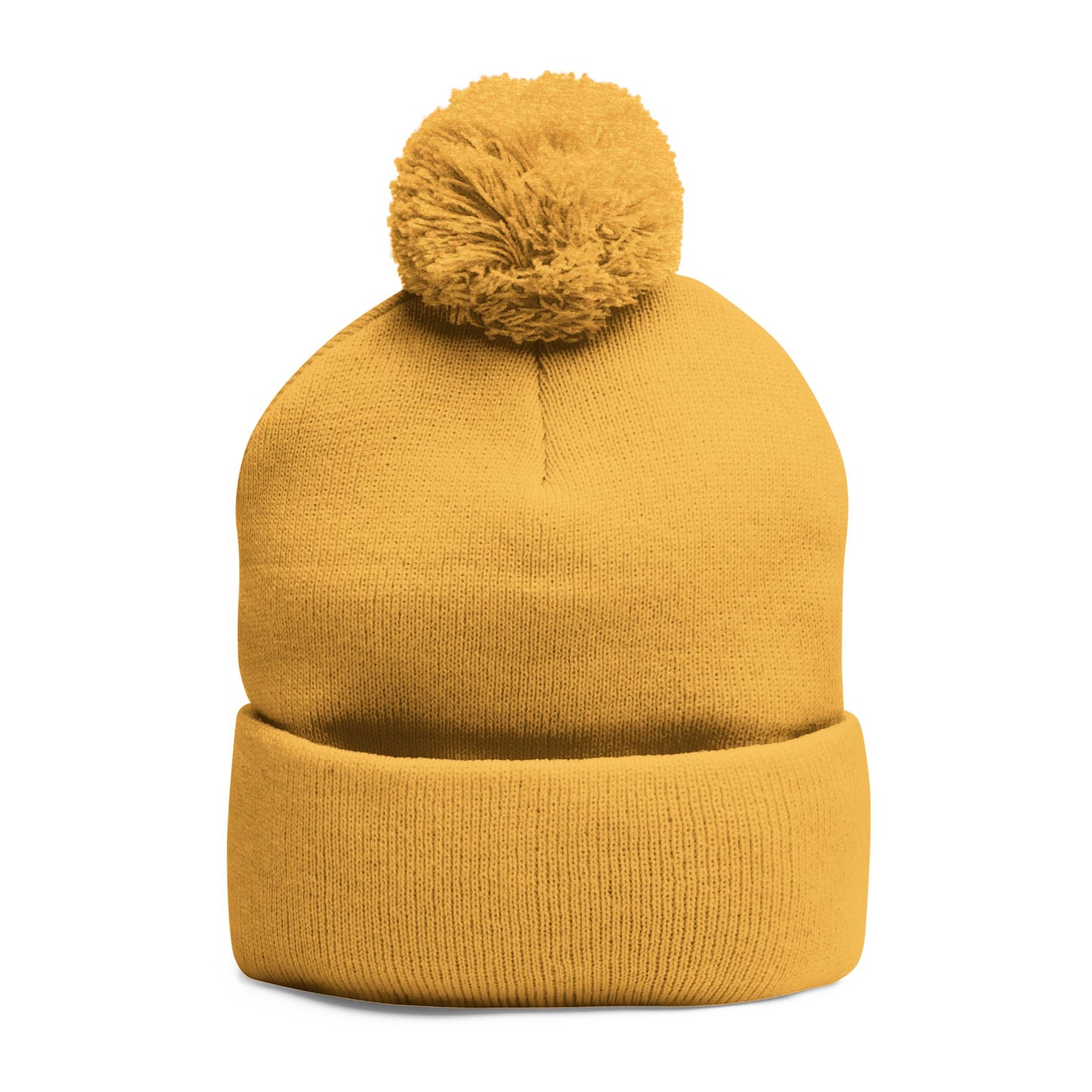 Cozy Pom-Pom Coquette Knit Cap with Embroidered Red Bow