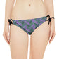 Purple Tropical Bliss Loop Tie Side Bikini Bottom (AOP)