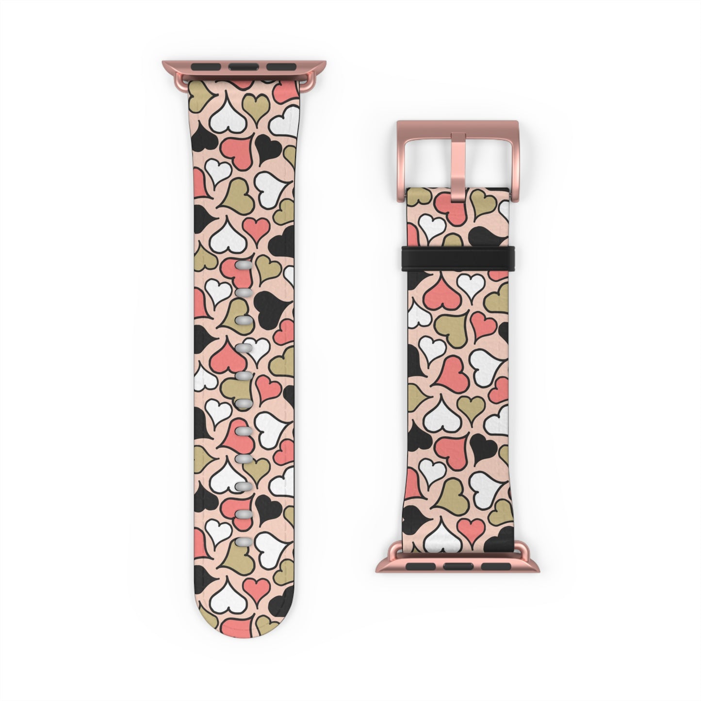 Love Heart Pattern Watch Band for Women - Stylish Apple Watch Strap