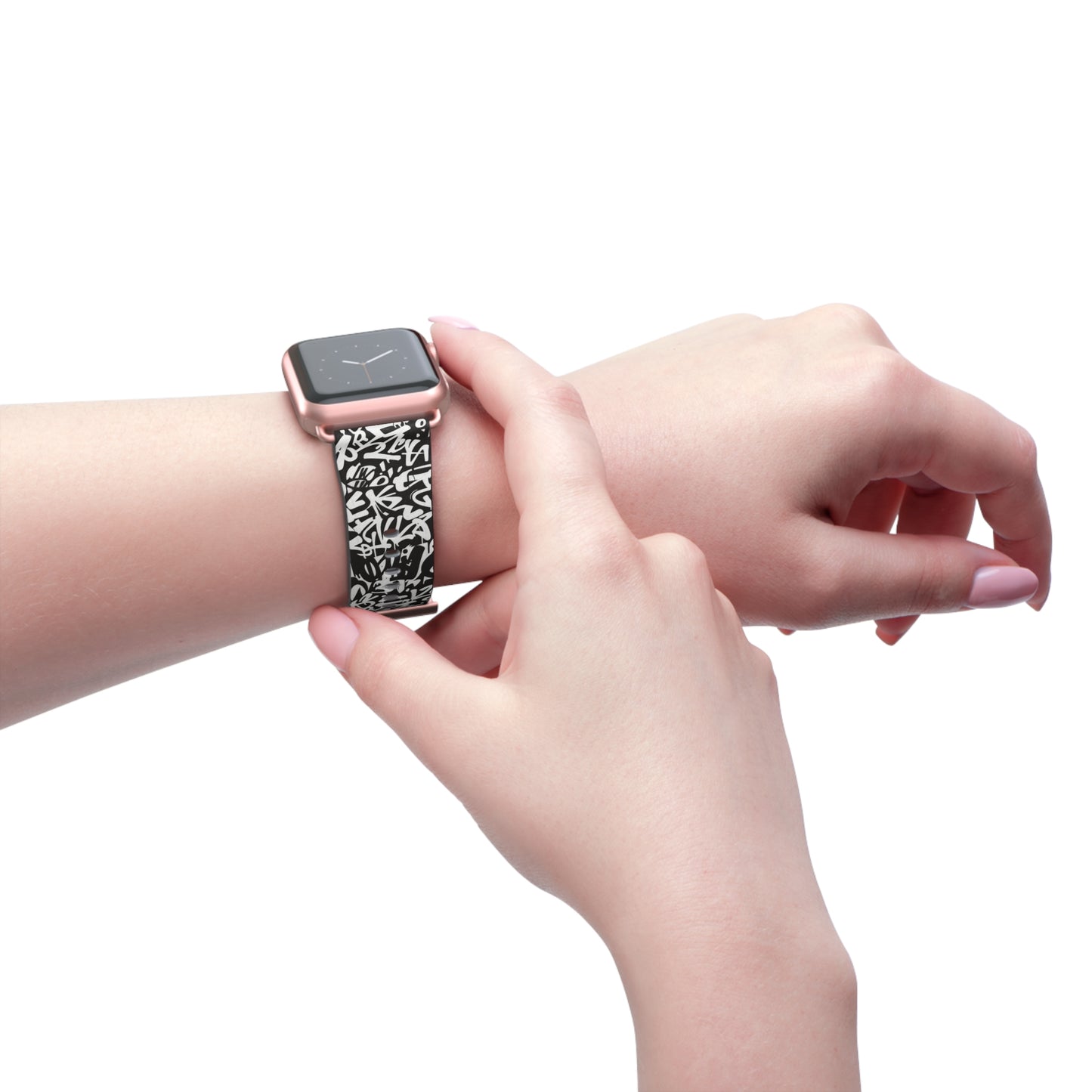 Urban Graffiti Print Watch Band - Trendy Accessory for Everyday Use,