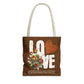 LOVE Always Brown Tote Bag.