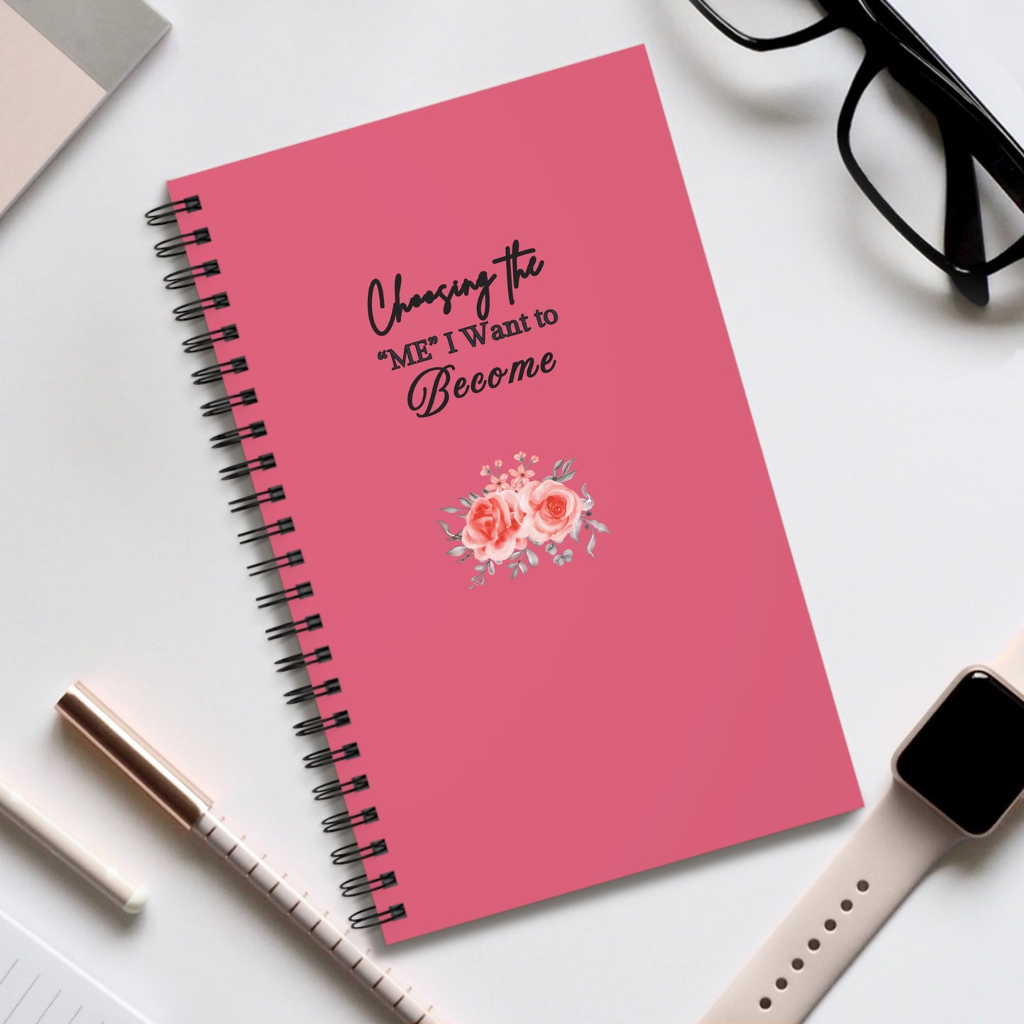 Empowering Spiral Journal '' Choosing the ME I want to Become'' for Self-Discovery, Inspirational Notebook, Personal Growth Journal, Gift for Women, Motivational Diary