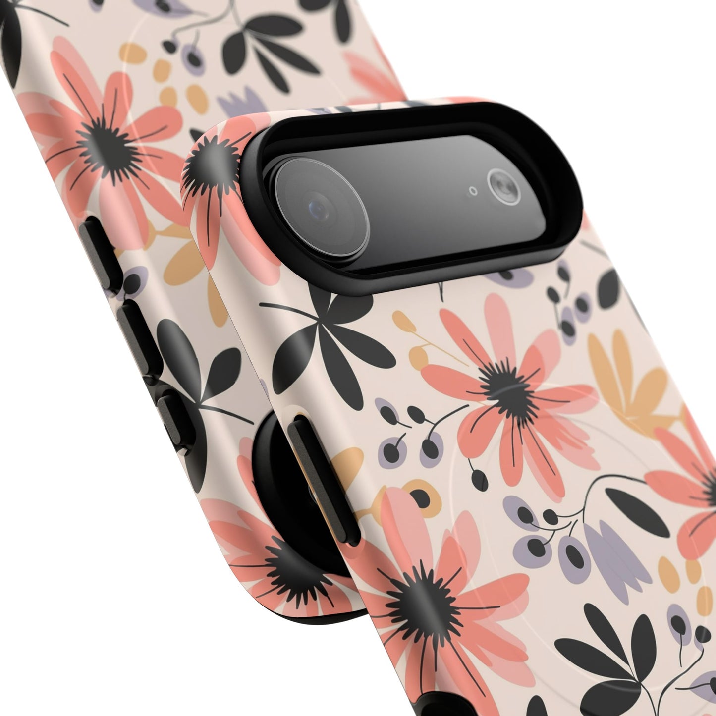 Stylish Soft Petal Noir iPhone Case, Floral iPhone Accessory for Her, Tough iPhone Magnetic Cases, Trendy iPhone Cover, Gift for Friends, Summer Vibes