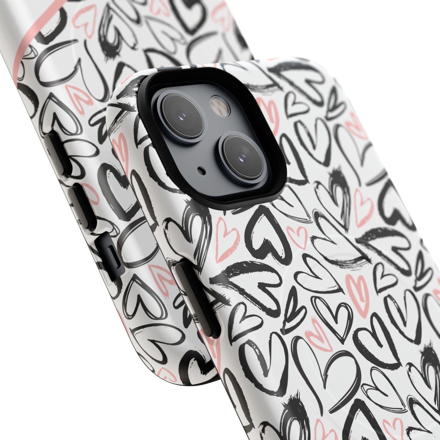 Heart Scribbles Tough Magnetic MagSafe®Case - Cute, Stylish, Gifts for Her, Love, Valentine's Day,  iPhone® 13, 14, 15, 16, 17, Pro, Pro Max, Plus Cases.