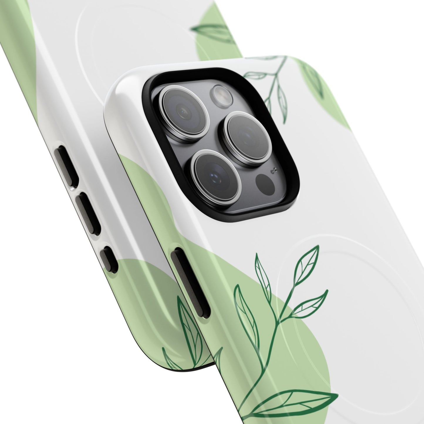 Stylish Tough iPhone Magnetic Cases with Leaf Design, iPhone Protection Cases, Greenery iPhone Covers, Eco-Friendly iPhone Accessories, Gift for Her.