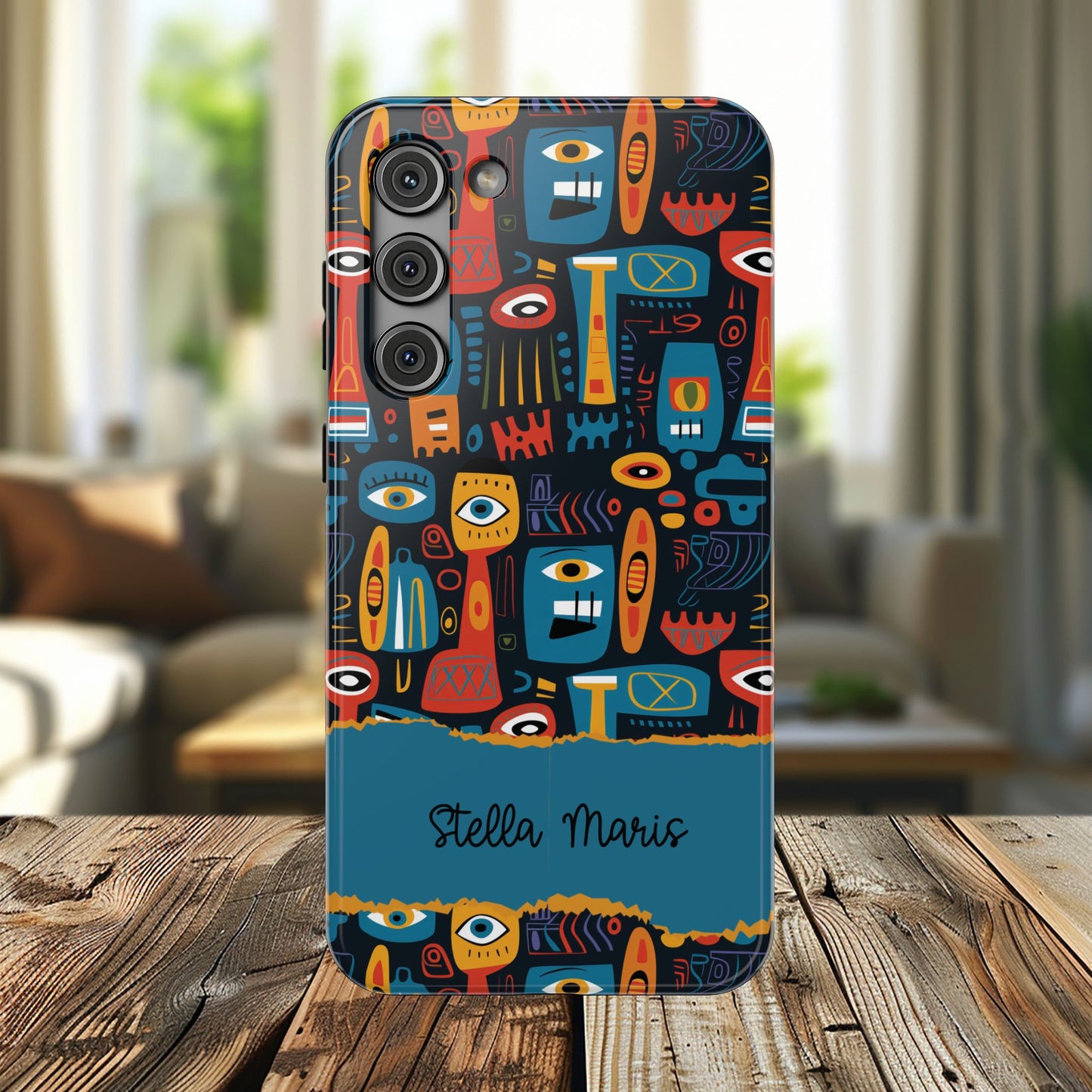 Personalized Colorful Abstract Faces Clear Impact-Resistant Case