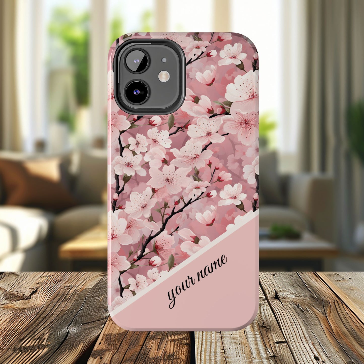 Personalized Cherry Blossom iPhone and Samsung Tough Phone Cases