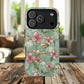 Aqua Bloom Serenity Tough iPhone Magnetic Cases, Cute Flower Design, Stylish Protection, Gift for Her, Trendy Accessories, iPhone MagSafe Accessory.
