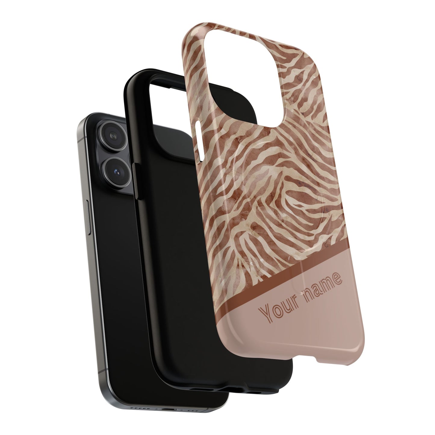 Personalized Zebra Print - Tough MagSafe® Magnetic Cases for Stylish Protection, Gifts for Wildlife Lovers, Trendy Accessories iPhone® 13, 14, iPhone 15, iPhone 16, iPhone 17, Pro, Pro Max, Plus Cases.
