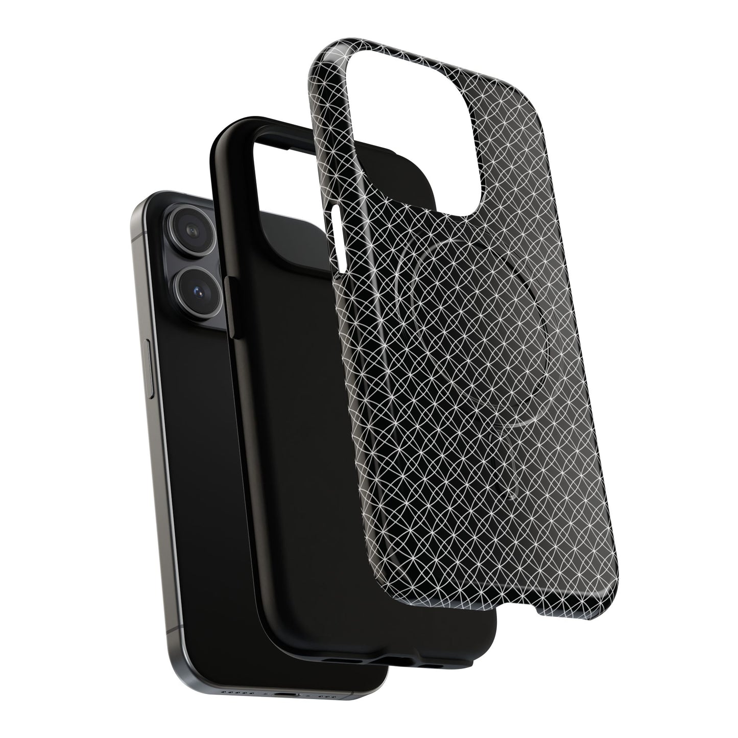 Urban Lattice Tough Magnetic iPhone Case, Stylish Protective Cover, Tech Gift for Him/Her, Durable Everyday Use, Trendy Mobile Accessories