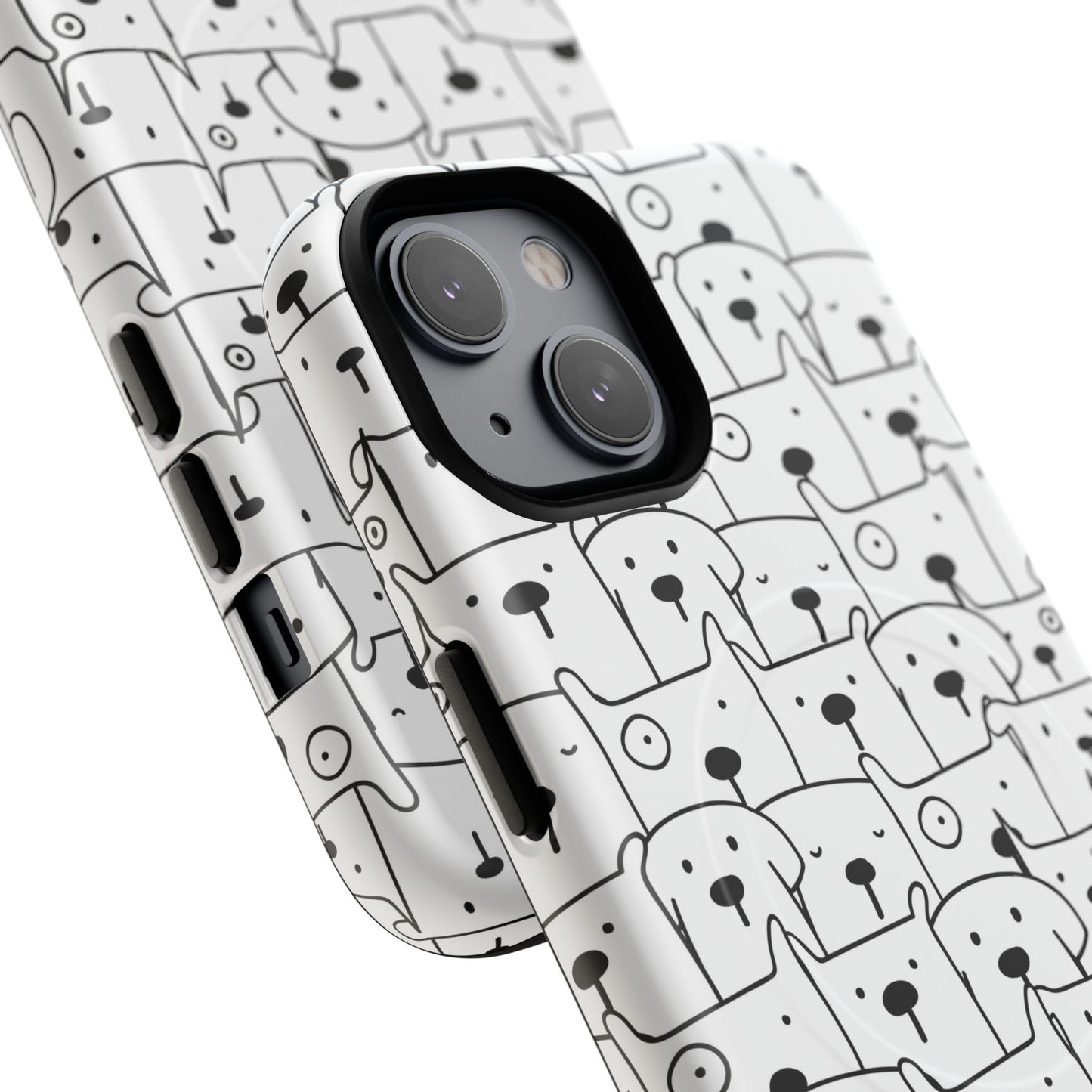 Cute Woof Line-Up iPhone Case, Tough Magnetic Case for Pet Lovers, Stylish Phone Accessory, Gift for Dog Owners, Protective Pet Case