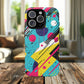 Retro Pop Vibes Magnetic iPhone Case with Abstract Design, Tough iPhone Cover, iPhone Accessory, Gift for Tech Lovers, Trendy iPhone Protector