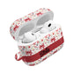 Personalized Rosette Coquette Floral AirPods Pro Gen 1, 2 and Airpods Gen 1, 2, 3, 4 Case — Red Bow Pattern with Custom Name Text.