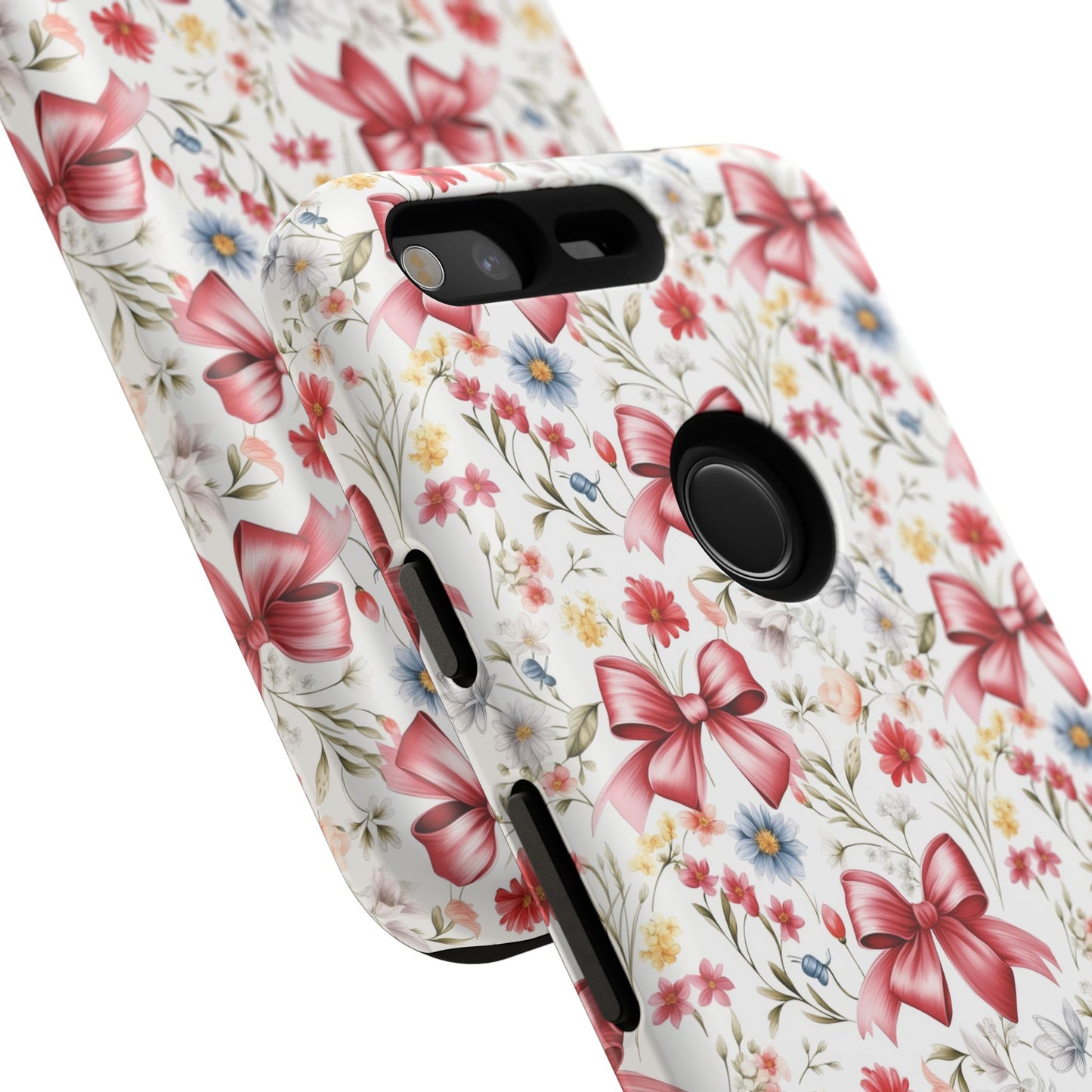 Personalized Rosette Coquette Phone Case - Custom Name/Message 'I Am Stronger Than The Storm' Floral Bow Protective Case