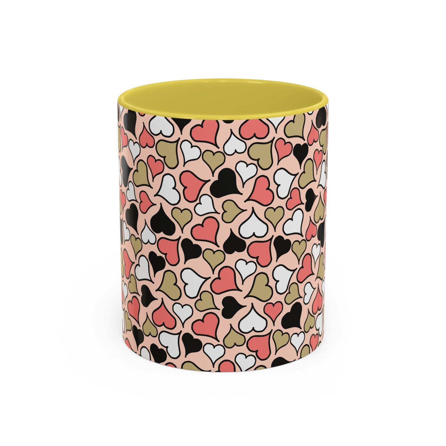 Heart Patterned Coffee Mug - Colorful Love Design, Perfect for Gifts & Celebrations