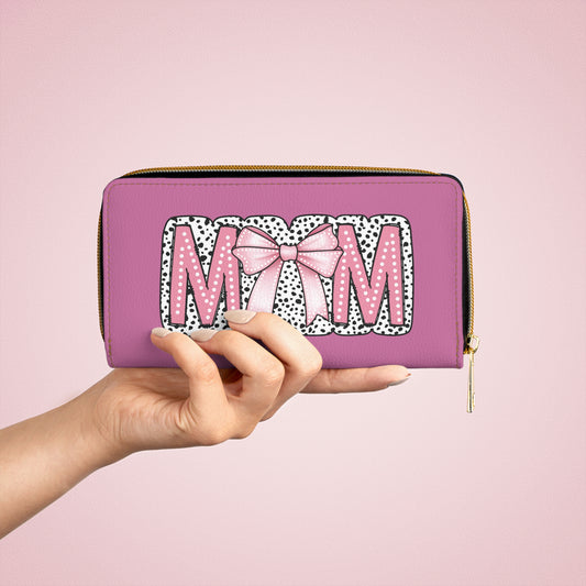 Coquette MOM Zipper Wallet, Mom Gift, Stylish Coin Purse, Trendy Wallet for Mother's Day, Personalized Mother's Wallet.