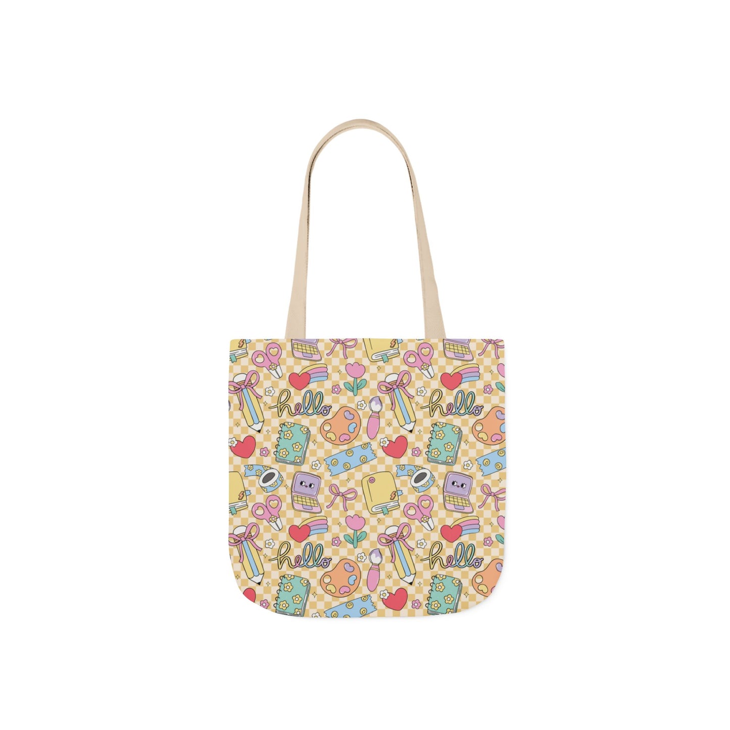 Personalized Doodle Daydream Composition Book Inspired Canvas Tote Bag with Colorful Straps, Cute School Bag, Eco-Friendly Tote, Back to School Shopping Bag, Teacher Gift Idea