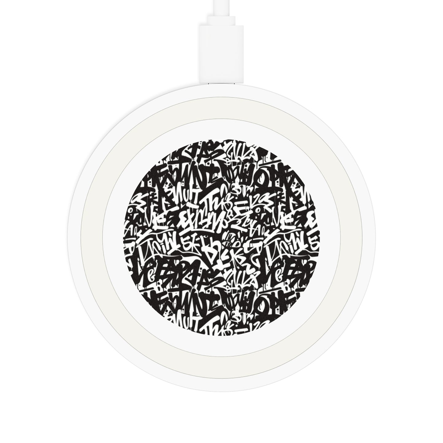 Urban Graffiti Stylish Wireless Charging Pad - Quake Design, Modern Tech Accessory