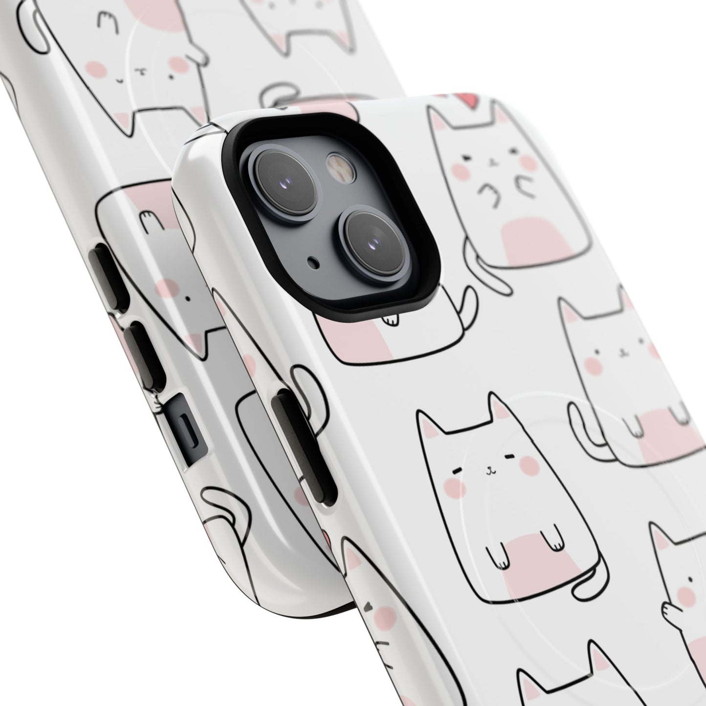 Cute Kawaii Cat Tough Magnetic iPhone Case, Cute Cat Lover Gift, Kawaii iPhone Cover, Tough iPhone Case, Unique Pet Themed Accessory,