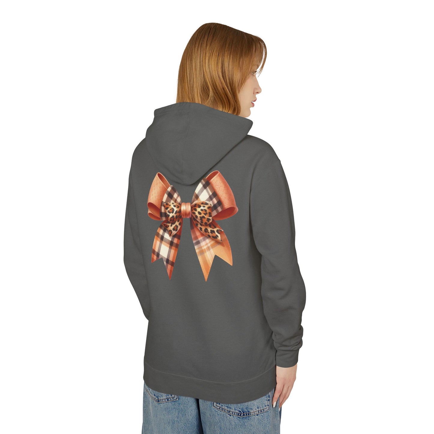 Autumn Highland Cow Charm Lightweight Hooded Sweatshirt