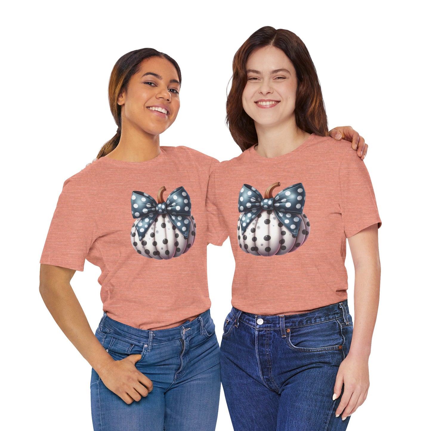 Polka Dot Pumpkin Charm Unisex Jersey Short Sleeve Tee